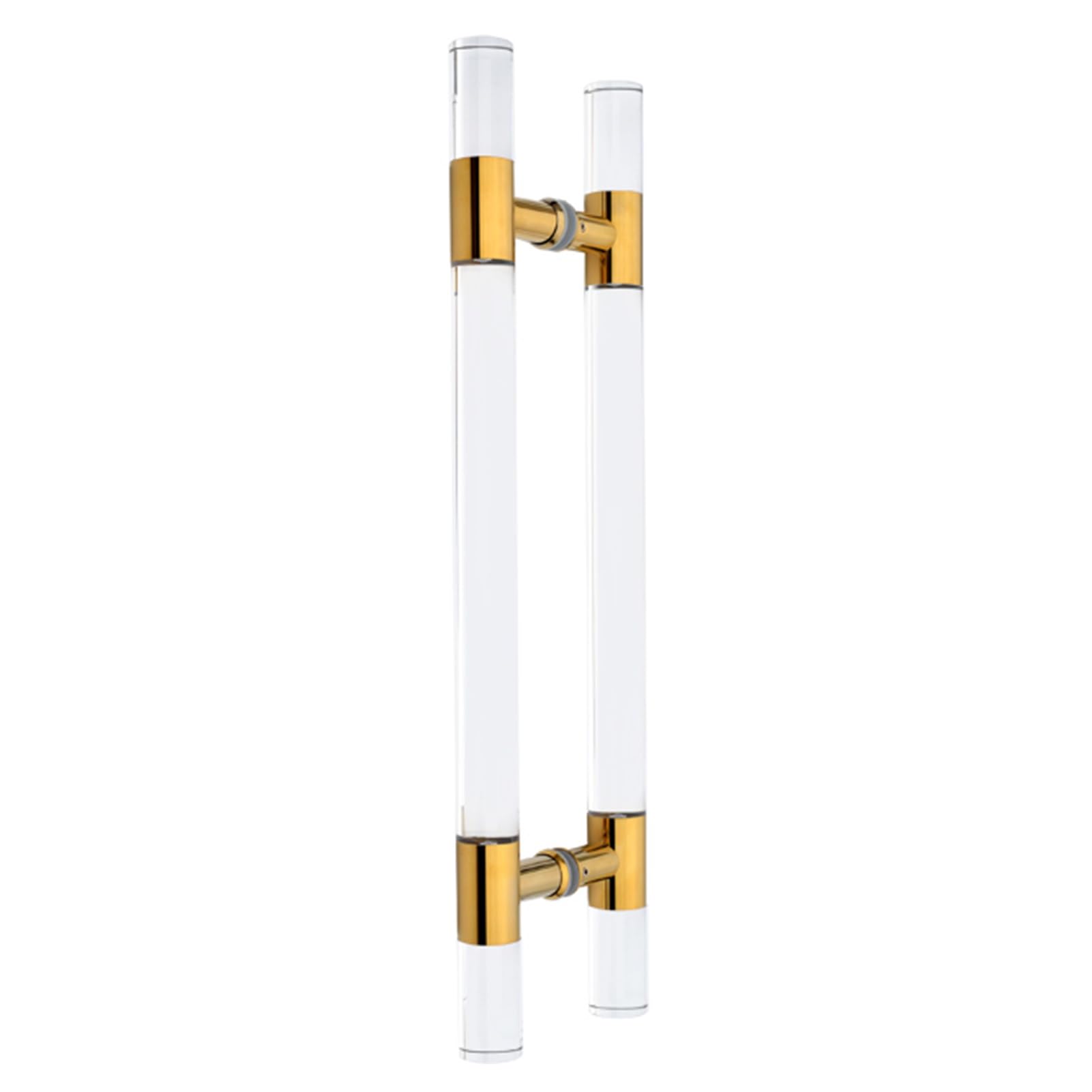 DFGHNBVC Solid Acrylic Door Handles Heavy Duty, Clear Crystal Door Hardware Kit, Push Pull Handle Double Sided, Large Glass Door Pulls,Gold-80Cm(31 1/2