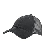 Vintage Washed Cotton Soft Mesh Adjustable Baseball Cap (Charcoal/Charcoal/Charcoal)