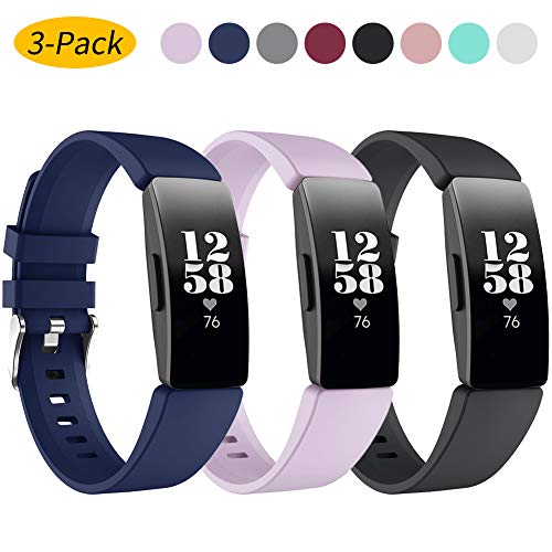 Ansblue Strap Compatible with Fitbit Inspire HR/Fitbit Inspire/Fitbit Ace 2,Adjustable Soft Silicone Sports Replacement Wristband,Water Resistant Fitness Straps Multi Color for Women Men Large Small