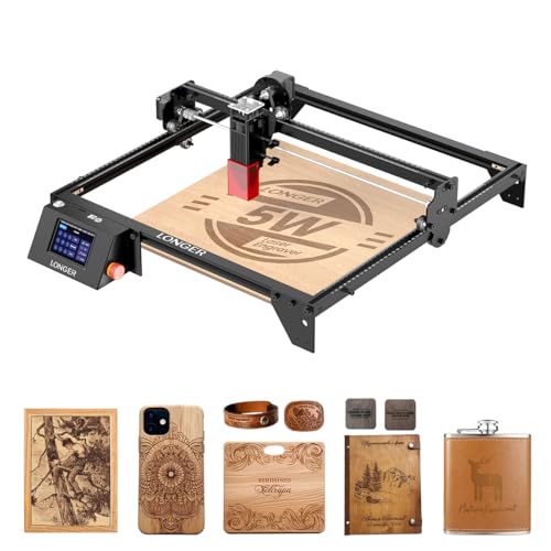 Image of Longer New Upgrade RAY5 Laser Engraver Cutter,Working Area 15.75 inchx15.75 inch | 5W Output,0.08mm Precision,24,000mm /min Speed,Safety Protection,Multiple Connections,DIY Engraving for Wood,Acrylic&Leather