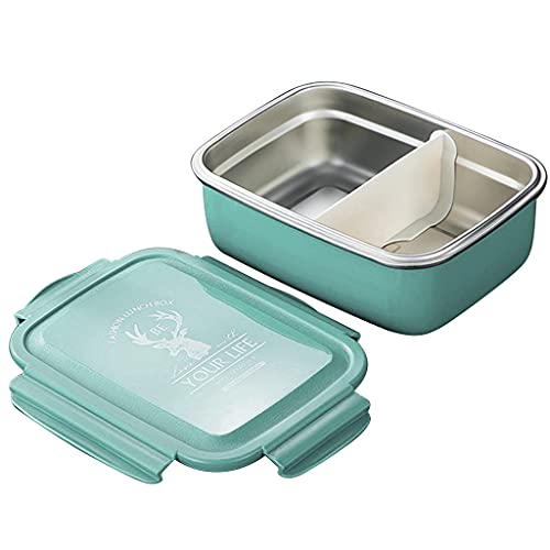 Fiambrera de acero inoxidable con aislamiento de polipropileno para alimentos, portátil, con compartimento extraíble, cajas a prueba de fugas