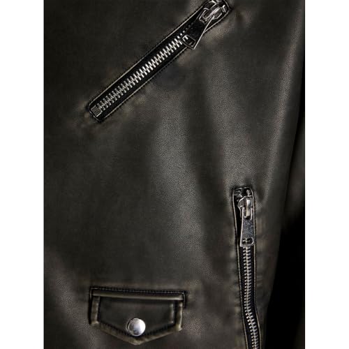 JACK & JONES Joreaton męska kurtka motocyklowa, czarny, XL