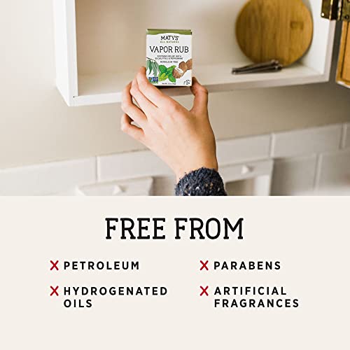 Matys Vapor Rub For Adults And Kids Ages 2+, Chest Rub For Cough + Congestion – Petroleum Free, Made With Coconut Oil, Peppermint, Tea Tree & Eucalyptus, 1.5 Oz – 2 Pack #TOP3
