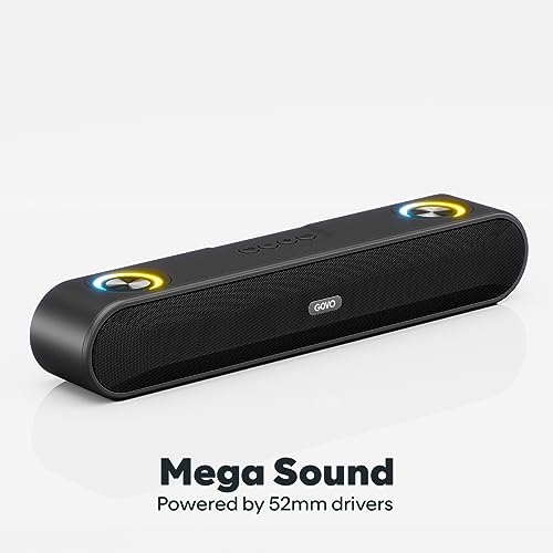Image of (Refurbished) GOVO GoSurround 220 16W Bluetooth Sound bar, 2000 mAh Battery, 2.0 Channel with 52mm Drivers, Multicolor LED Lights with TWS, AUX, Bluetooth and USB (Platinum Black)