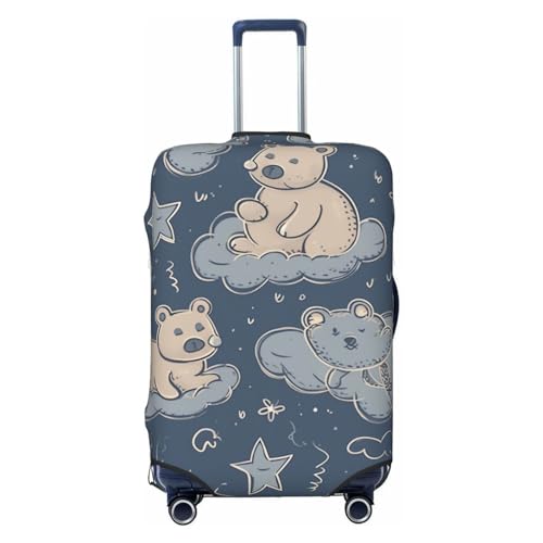 Teddy Bear Luggage Cover Stylish Suitcase Covers for Luggage Tsa Approved, Elastic Washable Suitcase Protector Anti-Scratch Travel Baggage Covers for 18-32 inch Luggage