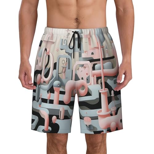 Desaturated Color Theme Men Beach Pants â€“ Swim Trunks for Men,Quick-Dry and Comfortable, Suitable for Beach, Surf, and Everyday Wear Black