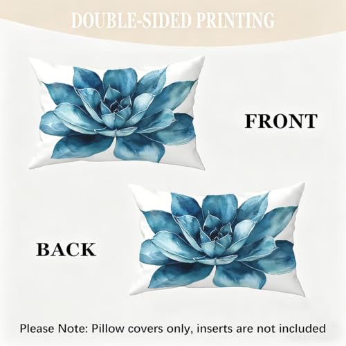 Housse de coussin impermeable bleu lotus 40 x 60 cm qui resiste a l eau du jardin