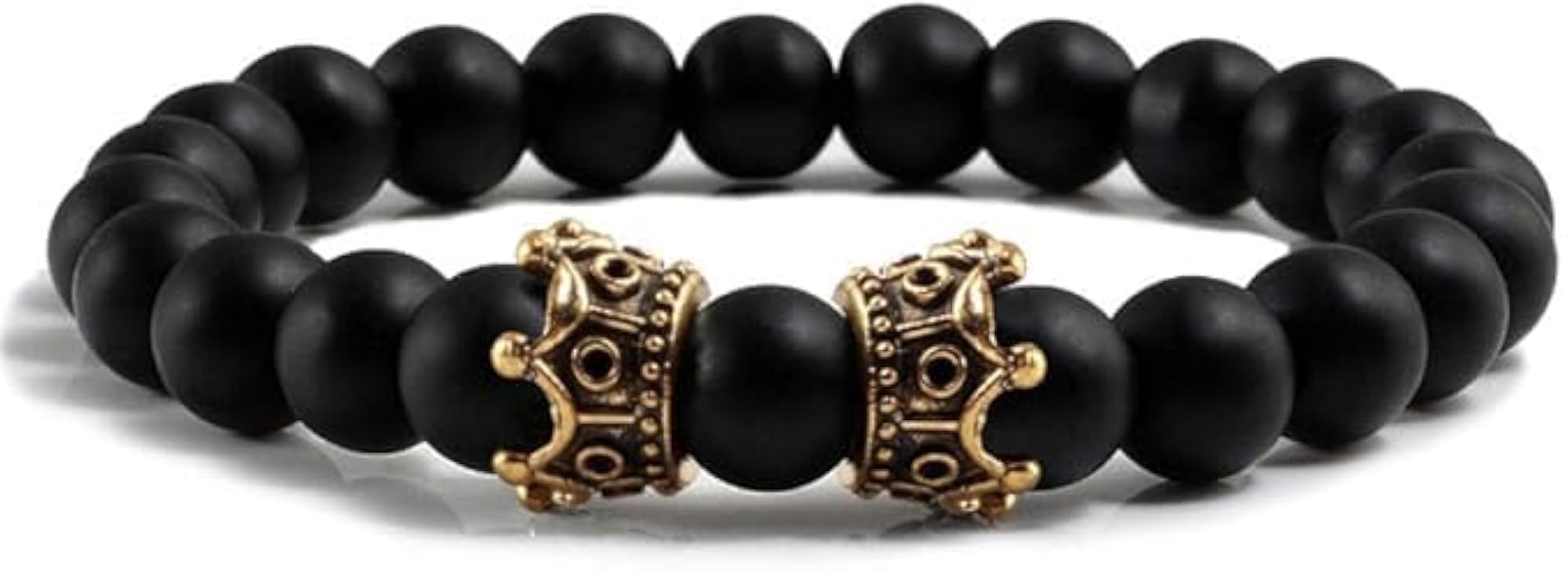 2pc Adjustable Beaded Bracelets Set for Men & Women, Natural Stones