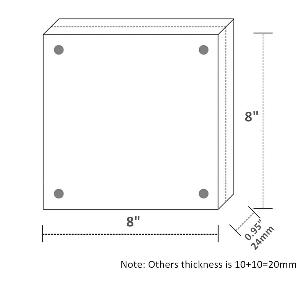 NIUBEE 8x8 Square Picture Frame, Clear Acrylic Double Sided Frameless Card Print Display with Gift Box Package - Image 3
