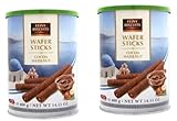 Wafer Rolls with Deliciously Fine Cocoa Hazelnut Flavored Cream Gift Tin - 2 Pack - Irresistible Tea Time Treat - Wafer Rolls with Cocoa Cream Filling and Hazelnuts 2 X 400 g