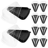 KICHOUSE 10Pcs Triangle Plastic Mousse Box with Clear Lid Reusable Food Grade Cake Container for Sandwiches Desserts Cookies