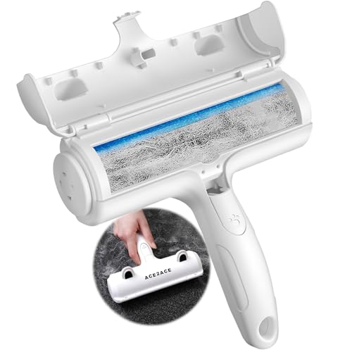 ACE2ACE Spazzola Togli Peli Animali, Spazzola Peli Cane e Gatto, Leva Peli Animali Domestici, Rimuovi e Raccogli peli Animali, Riutilizzabile Rullo Spazzola per Cuccia, Tappeti, Divani, Vestiti