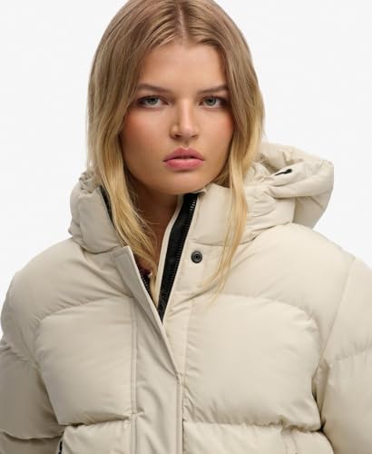 Superdry Para Mujer. W5012004A Chaqueta Hooded 5 Baffle Sports Puffer Beige (Xs), Casual, PoliéSter - 4