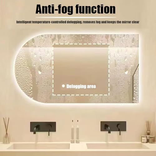 Miroir antibuée pour salle de bain avec éclairage LED intelligent variable