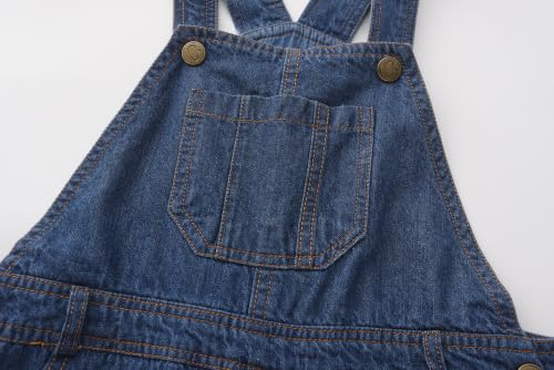Grandwish Kinder Jungen Jeans Latzhose für Mädchen, 140cm (Etikettengröße:10), Blau