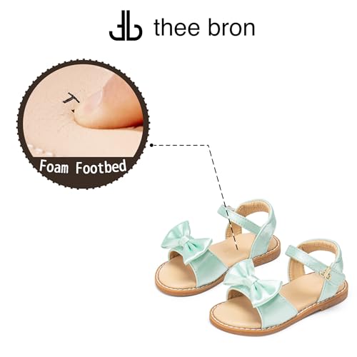 Image of THEE BRON Toddler Girls Sandals Wedding Flower Girl Dress Shoes Open Toe Flats