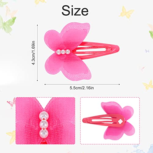 Baby Hair Clips Toddler，14 Pcs Baby Girl Chiffon Butterfly Clips,Girls Baby Barrettes,3D Butterfly Hair Accessories #TOP2