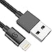 Price comparison product image Syncwire Lightning iPhone Charger Cable - 2M [Apple MFi Certified] Nylon Braided Apple Charger Lead USB Fast Charging and Sync Cable for iPhone Xs Max XR X 8 7 6 6s Plus SE 5s 5c 5 iPad iPod - Black
