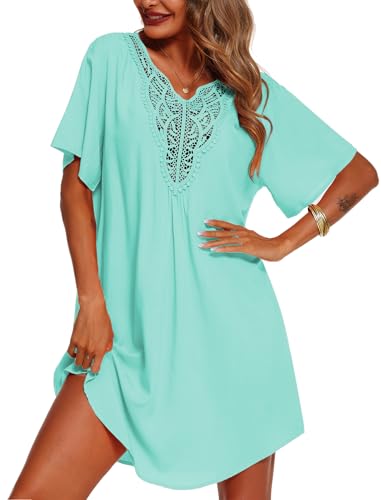 Traje de baño para mujer vestido ganchillo cuello V playa bikini