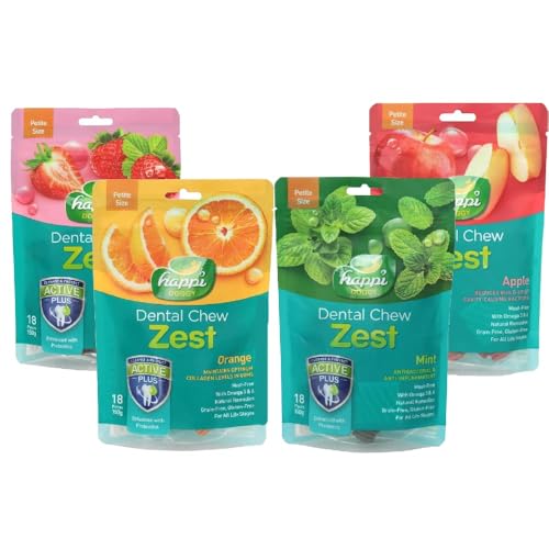 Happi Doggy Combo of Mint, Apple, Orange and Strawberry Flavor Dog Treat - 150g Each - Combo of 4 (B09V88QQMZ) Amazon Price History, Amazon Price Tracker