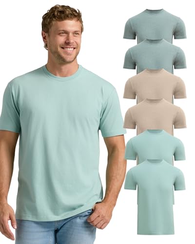 True Classic Mens T-Shirts – Short Sleeve Crew Neck T Shirts for Man, Cotton Blend Plain Novelty Men's T-Shirts, Pack of 6, Variety, 3XL