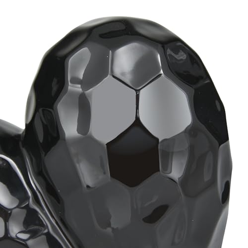 Escultura decorativa de porcelana corazón negro 8"x3"x8" miniatura 2