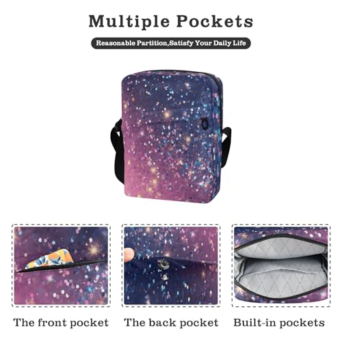 messenger bag cute mens shoulder bags crossbody Womens Cross Body Purse Bags Adjustable Strap for Shopping Shopping- Diamonds Crystals Gradient Glitter Decoration Sequins Purple2