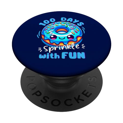 100 Days Sprinkle with Fun Blue Glaze Donut Lovers Boys Kids PopSockets PopGrip Intercambiable