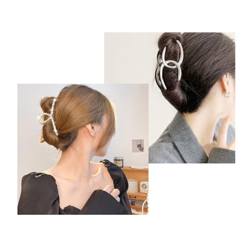 気質のある金属製のグラブクリップ、夏の後頭部プレートヘアシャーククリップ、エレガントで万能なヘアカード、シンプルなヘアグラブヘッドドレス、レイジーヘアカーラーヘアクリップ