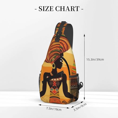 Bolso Cruzado African Woman para Hombre y Mujer Negro miniatura 3