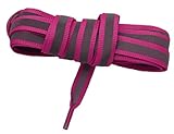  neon Reflektierende Schnürsenkel flach 125cm (rosa)