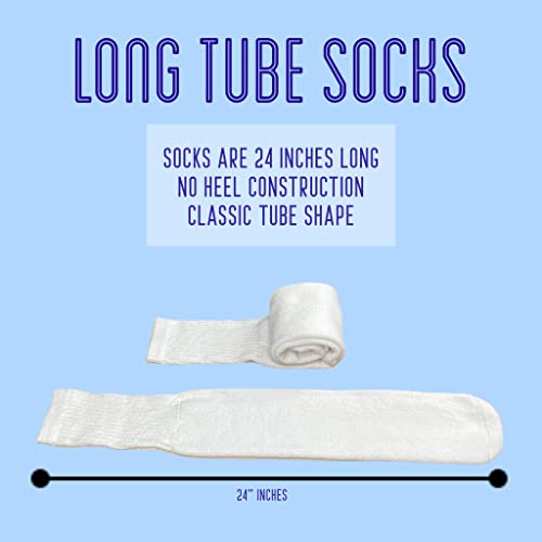 Mens White Tube Socks for Men - Mens Over the Calf Socks - Knee High Long Socks Size 13-172