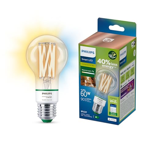Philips Smart WiZ Connected LED Light Bulb, E27, 903 Lumens, Dimmable, Cool & Warm White, Alexa and Google Compatible, App and Voice Control