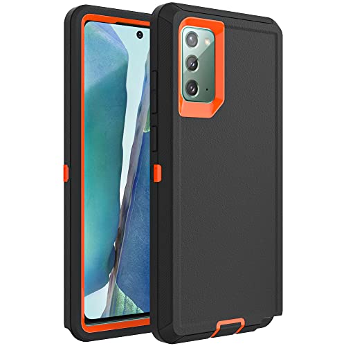 Image of Case for Galaxy Note 20, Heavy-Duty Tough Rugged Shockproof Drop Protective Cover Cases for Samsung Galaxy Note 20, Black+Orange