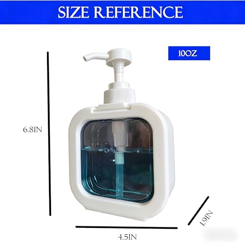 Image of Hand Soap Dispenser Bathroom, Shower Soap Dispenser Wall Mounted, Dish Dispenser for Kitchen, Shampoo and Conditioner Dispenser with Pump and Labels (White)