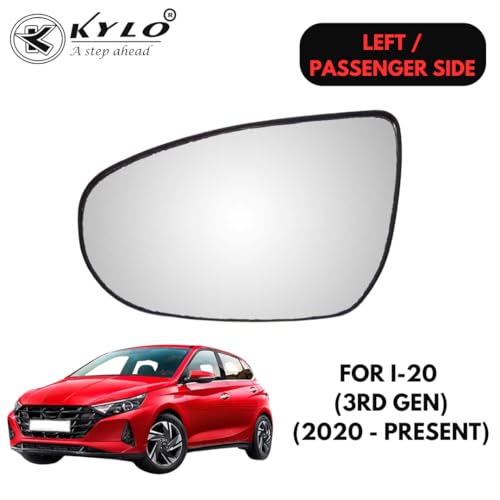 Image of KyloXtreme I-20 3rd Gen (2020-Present) Passenger Side (Left Side) Car Side Mirror Glass /Tukdi /Sub Mirror Plate