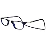 Clic Magnetic Reading Glasses for Men or Women, Computer Readers, Executive XL (XL-XXL, Dark Matte Blue, 2.00 Magnification)