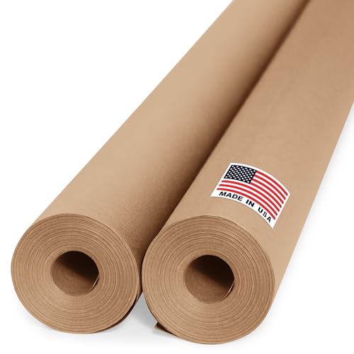 36" x 1200" (100 ft) Brown Kraft Paper Roll (Value Pack of 2), 45 lbs Thickness, Made in USA Colored Kraft Paper for School, Bulletin Board - Odorless, Non-Toxic, Safe for Kids