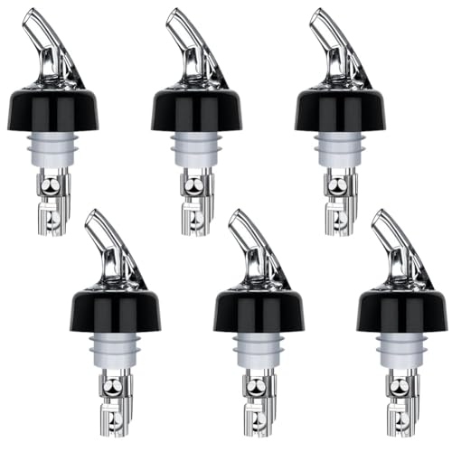 UQTUKO Bec Verseur Alcool, 6 Pièce Verseur de Bouteilles 4cl Verseurs de Liqueur Automatique de Bouteilles Mesuré Verseur Boissons Distributeur pour Liqueur Boissons Cocktails Vin