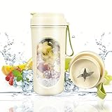 Tragbarer Mixer 450ml Smoothie Maker tragbarer persönlicher Mixer mit 12-Blatt-Edelstahlklinge Mini Blender Typ C Ladung Mit Direkter Trinkwasserbedeckung (Grün)