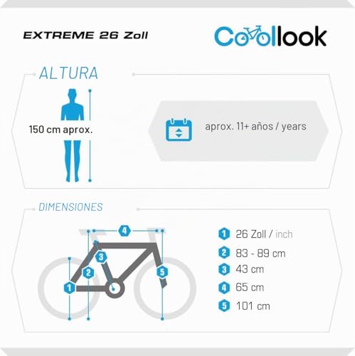 Miniatura 2 de Multibrand Velotec 6th Sense Bicicleta De Montaña De Aluminio 26 Pulgadas, 18 Velocidades, V-Brake, Para Niñas Y Mujeres, Adecuada Para 150 175 Cm Blanco Con Azul Y Gris