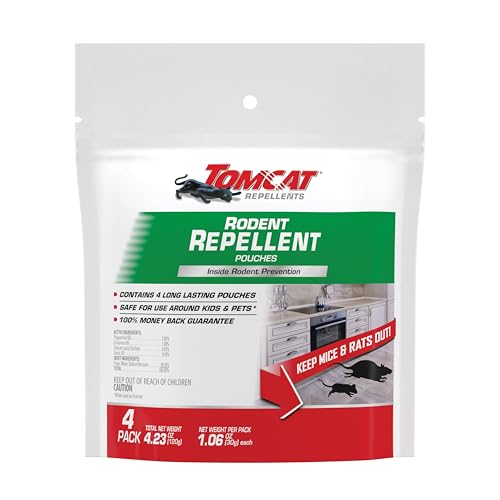 Image of Tomcat Repellents Rodent Repellent Pouches, Ready-to-Use, Inside Rodent Prevention with Essential Oils, 4.23 oz., 4-Pack