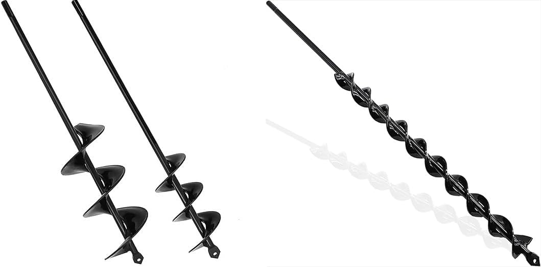 TCBWFY 24 Inch Auger Drill Bit for Planting - 1.2"x24" Long Handle Easy Planter Garden Auger,TCBWFY 1.6"x16.5" & 3"x16.5" Auger Drill Bit Set for Planting - Perfect for Planting Bulbs, Flowers