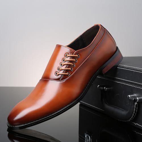 Men's Fashion Casual Side Straps Genuine Leather Loafers Shoes Classic and Comfortable Office Formal Oxford Shoes, Perfect for Business and Casual Wear2