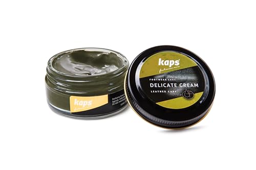 Kaps Crema para El Cuidado del Calzado, Cuidado Intensivo Y Nutritivo del Cuero, Delicate, 70 Colores (134 - verde oliva)