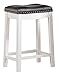 Angel Line Cambridge 24" Padded Saddle Stool, White with Black Cushion