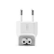aiino Spinotto per Caricabatterie Apple – Adattatore Presa compatibile con Caricatore Macbook, iPhone, iPad – Adattatore a Due Poli con Presa Italiana per Mac – Plastica Ignifuga, Bianco