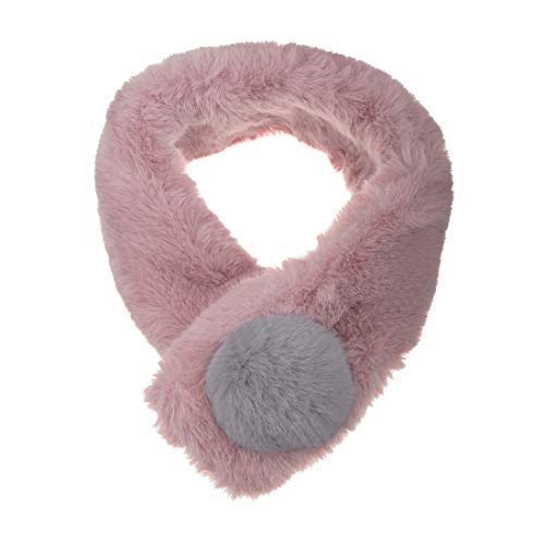 Allegra K Fluffy Faux Fur Hairball Collar Scarf Solid Color Plush Neck Wrap Winter Warmer For Women Pink #TOP6