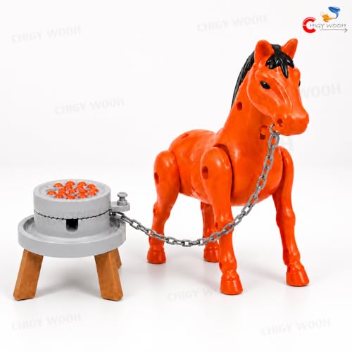 Image of Walking Chain Horse Toy for Kids | Battery Powered Interactive Horse Figure Playset with Rotating Chain Action | DIY Assembly Fun Educational Toy for Boys & Girls Age 3+