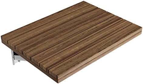 Wall Mount Fold Teak Shower Bench | Goreme 24 in x 12.6 in Bathroom Accessories Folding Teakwood Shower Seat for Inside Shower for Bathtub | Spa Foldable Wooden Bath Chair for Seniors | AC-AZ205…